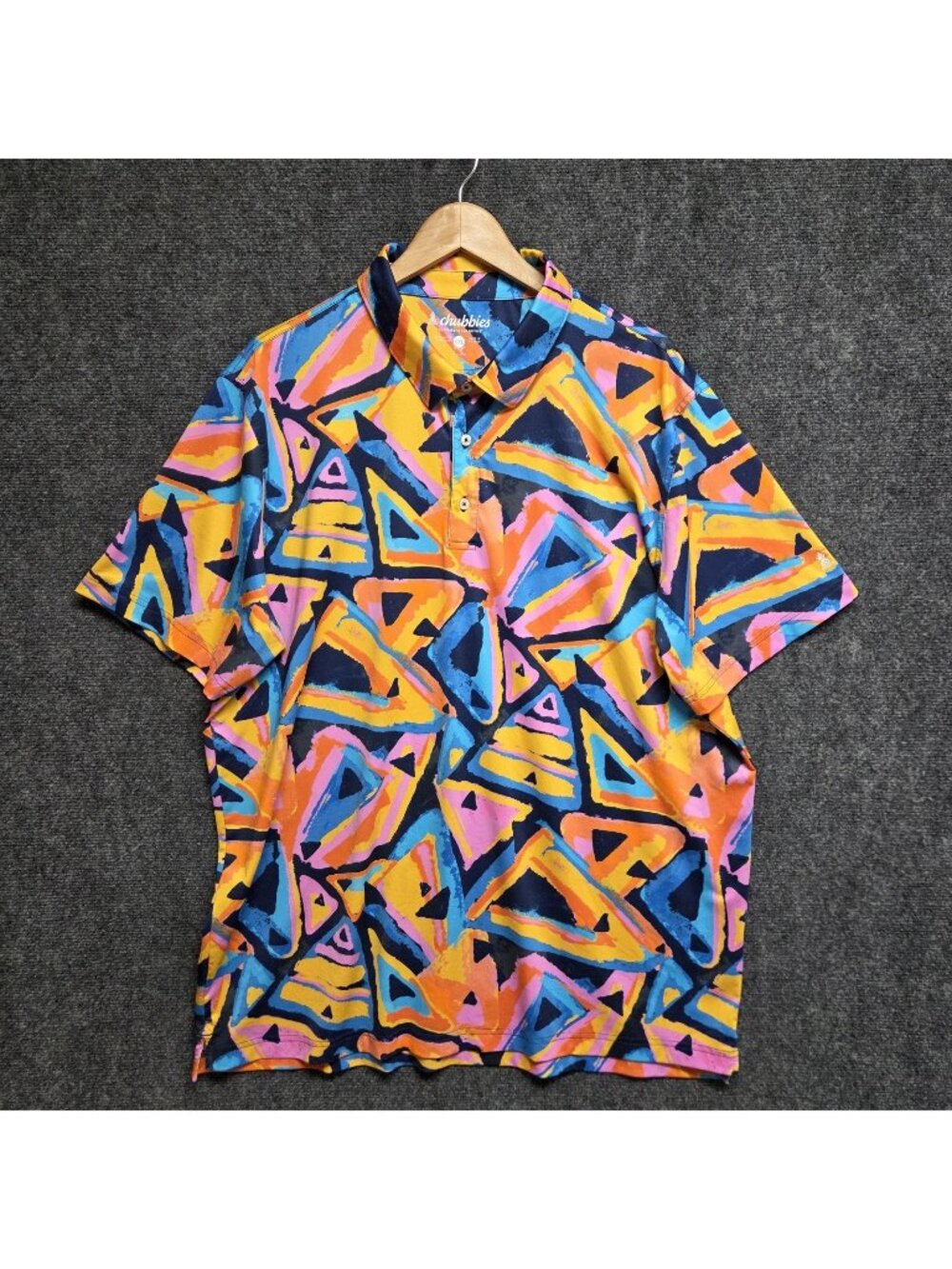 Chubbies Shirt Mens 2XL The Exploding Nacho Orange Performance Polo Golf Casual
